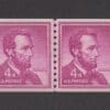 Scott# 1058 "LINCOLN - LIBERTY SERIES" COIL LINE PAIR, MNH