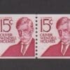 Scott# 1305E "OLIVER WENDELL HOMES" COIL PAIR, MNH