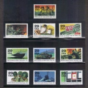 Scott# 2765 "WORLD WAR II-1943 SOUVENIR SHEET + SINGLES SET (20) MNH - Image 3