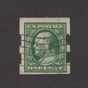 Scott# 343 FRANKLIN, SCHERMACK TYPE III PERF'D CONTROL MARK BM2291