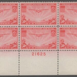 Scott# C22 "CHINA CLIPPER" MNH PLATE BLOCK (6) VERY NICELY CENTERED