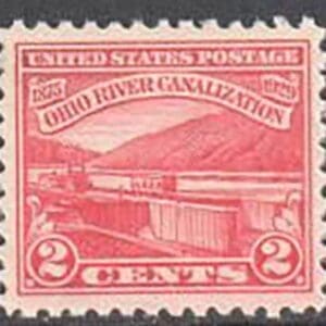 Scott# 681 "OHIO RIVER CANAL" SINGLE, MINT PREVIOUS LITE HINGE