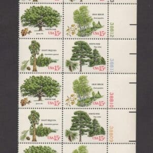 Scott# 1764-67 AMERICAN TREES PLATE BLOCK (12) MNH WELL CENTERED