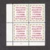 Scott# 2521 "MAKE UP RATE" PLATE BLOCK (4) MNH, NICELY CENTERED