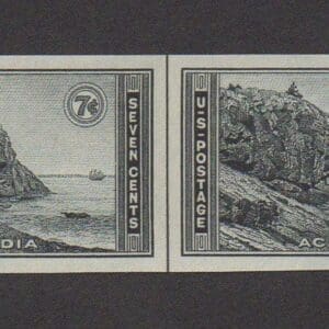 Scott# 762 "NATIONAL PARKS - ACADIA PARK" HORIZONTAL PAIR WITH CENTER LINE, MNH