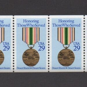 Scott# 2552 "DESERT STORM MEDAL" PLATE# BOOKLET PANE (5) MNH