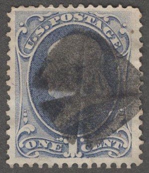 Scottt# 156 FRANKLIN, USED WITH FANCY WEDGE CANCEL, VERY NICELY CENTERED
