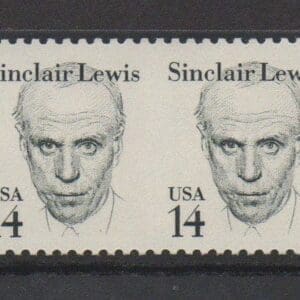 Scott# 1856c "SINCLAIR LEWIS" STRIP (4) WITH IMPERFORATE ERROR, MNH