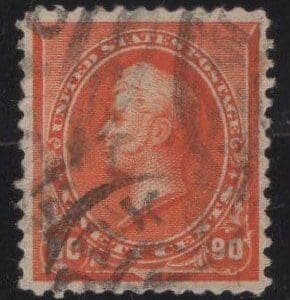 Scott# 229 "PERRY" USED BANK NOTE WITH N.Y. DOUBLE OVAL CANCEL