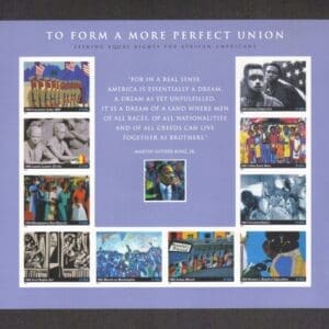 Scott# 3937 "TO FORM A MORE PERFECT UNION" SOUVENIR SHEET (10) MNH