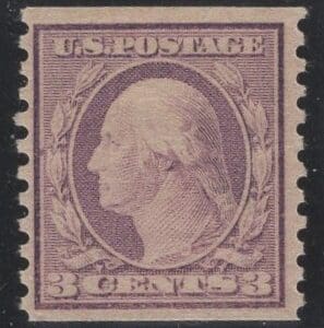 Scott# 493 "WASHINGTON" TYPE I, PERF 10 V COIL, MINT, NICELY CENTERED