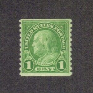 Scott# 597 "FRANKLIN" MINT COIL SINGLE, NICELY CENTERED