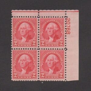 Scott# 707 "WASHINGTON BICENTENNIAL" PLATE BLOCK (4) MNH