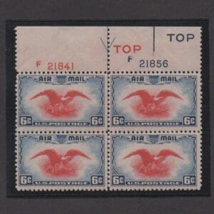 Scott# C23 "AMERICAN EAGLE" MNH PLATE BLOCK (4) CENTER ARROW LINE