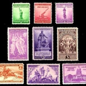 1940 COMMEMORATIVE YEAR SETS (9) ISSUES, NICELY CENTERED