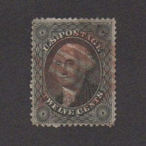 Scott# 36 "WASHINGTON" USED, RED BAR GRID CANCEL, NICELY CENTERED