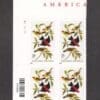 Scott# 3650 AUDUBON-TANAGERS BIRDS S/A PLATE BLOCK (4) NICELY CENTERED