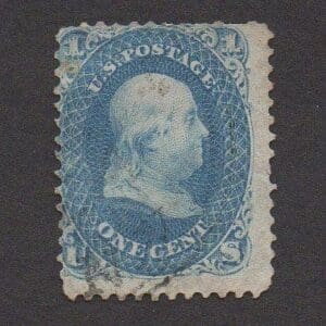 Scott# 63 "FRANKLIN" USED, LITE CANCEL * FILLER *