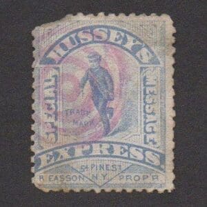 Scott# 87L74 L192 HUSSEY'S "EXPRESS" LOCAL, WITH RED BULLSEYE CANCEL