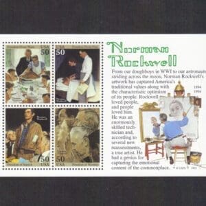 Scott# 2840 "NORMAN ROCKWELL" SOUVENIR SHEET (4) MNH, NICELY CENTERED