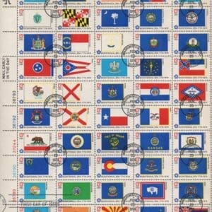 Scott# 1633-82 BICENTENNIAL FLAGS INTACT SHEET, FIRST DAY CANCELS