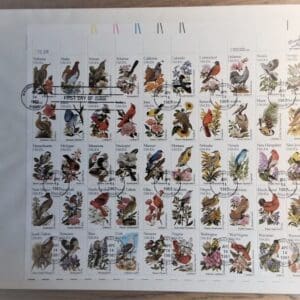 Scott# 1953-2002 STATE BIRDS & FLOWERS FULL PANE FIRST DAY CANCEL