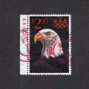 Scott# 2540 "PRIORITY MAIL- EAGLE" USED W/PLATE# & MIDWAY TX CANCELS