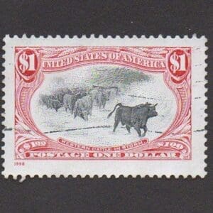 Scott# 3209H "TRANS MISSISSIPPI-CATTLE IN THE STORM" USED, LITE CANCEL