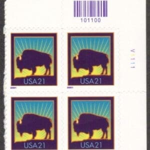 Scott# Scott# 3468 "BISON" LG. DATE S/A PLATE BLOCK (4) WELL CENTERED