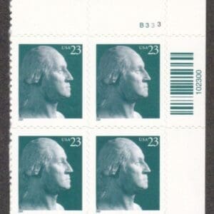 Scott# Scott# 3468A "WASHINGTON" 2001 DATE, S/A PLATE BLOCK (4) MNH