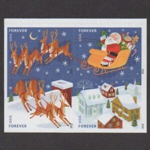 Scott# 4712-15 "SANTA & SLEIGH" BOOKLET BLOCK (4) MNH, NICELY CENTERED
