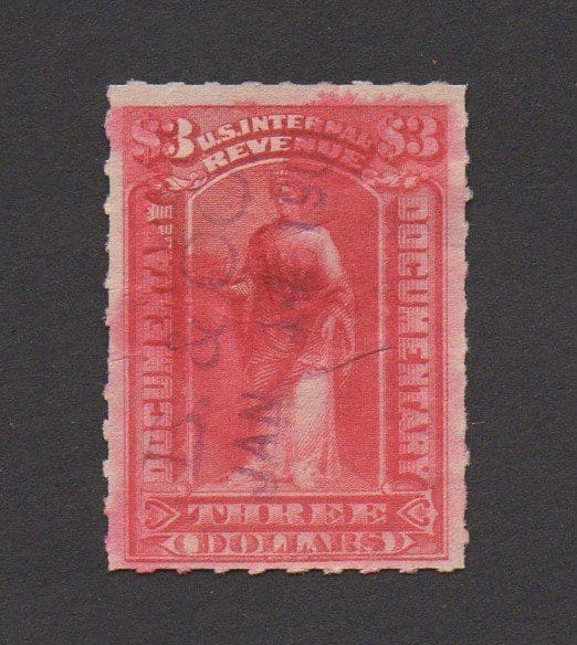 R183 "ALLEGORICAL FIGURE of COMMERCE" USED REVENUE, HYPHEN HOLE PERF 7