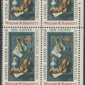 Scott# 1386 "WILLIAM M. HARNETT" ZIP BLOCK (4) MNH, NICELY CENTERED