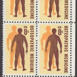Scott# 1469 "OSTEOPATHIC MEDICINE" ZIP BLOCK (4) MNH, NICELY CENTERED