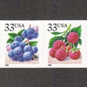 Scott# 3302-5 "FRUIT BERRIES" COIL STRIP (4) MNH