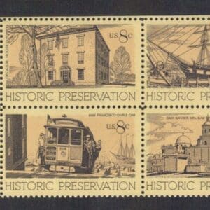 Scott# 1440-43 "HISTORIC PRESERVATION" ZIP BLOCK MNH