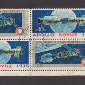 Scott# 1569-70 APOLLO-SOYUZ ZIP BLOCK (4) WINDSOR CO, CDS CANCEL