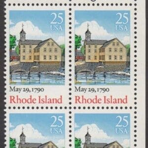 Scott# 2348 "RHODE ISLAND STATEHOOD" ZIP BLOCK (4) MNH