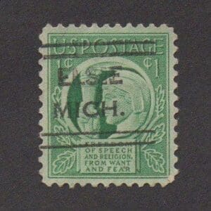 Scott# 908 "FOUR FREEDOMS" USED WITH ELSIE, MICHIGAN PRECANCEL