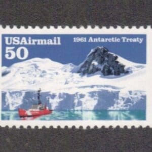 Scott# C130 "ANTARCTIC TREATY" SINGLE, MNH, NICELY CENTERED