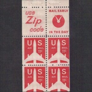 Scott# C78a "JET AIRLINER" - BOOKLET PANE (6) - 4+2 LABELS, MNH