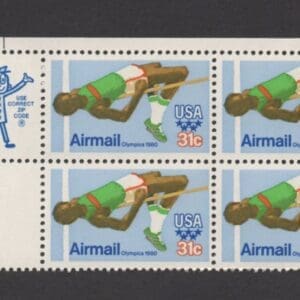 Scott# C97 "22nd OLYMPICS AT MOSCOW-HIGH JUMP" ZIP BLOCK (4) MNH