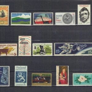 1967 COMMEMORATIVES YEAR SET (15) ISSUES, MNH, NICELY CENTERED