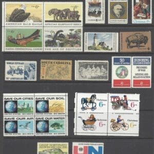 1970 COMMEMORATIVES YEAR SET (24) ISSUES, MNH, NICELY CENTERED