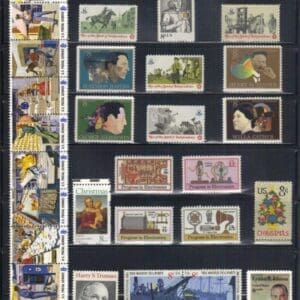 1973 COMMEMORATIVES YEAR SET (33) ISSUES, MNH, NICELY CENTERED