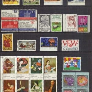 1974 COMMEMORATIVES YEAR SET (29) ISSUES, MNH, NICELY CENTERED