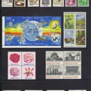 1981 COMMEMORATIVES YEAR SET (42) ISSUES, MNH, NICELY CENTERED