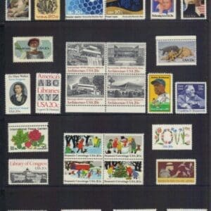 1982 COMMEMORATIVES YEAR SET (30) ISSUES, MNH, NICELY CENTERED