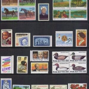 1985 COMMEMORATIVES YEAR SET (27) ISSUES, MNH, NICELY CENTERED