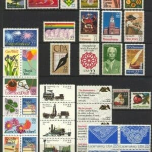1987 COMMEMORATIVES YEAR SET (40) ISSUES, MNH, NICELY CENTERED